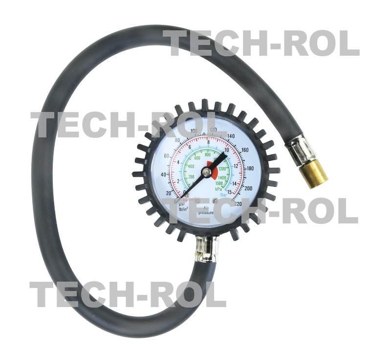 Manometr z wężykiem 35cm z końcówką samozaciskową 15 Bar PPM002