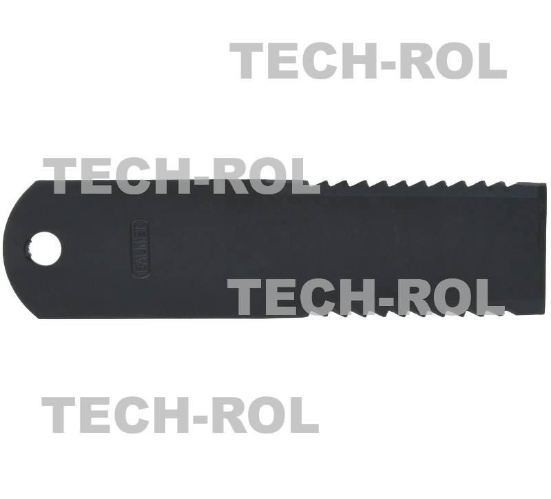 Nóż rozdrabniacza sieczkarni stały zębaty 195x50x3mm otwór 12mm Claas