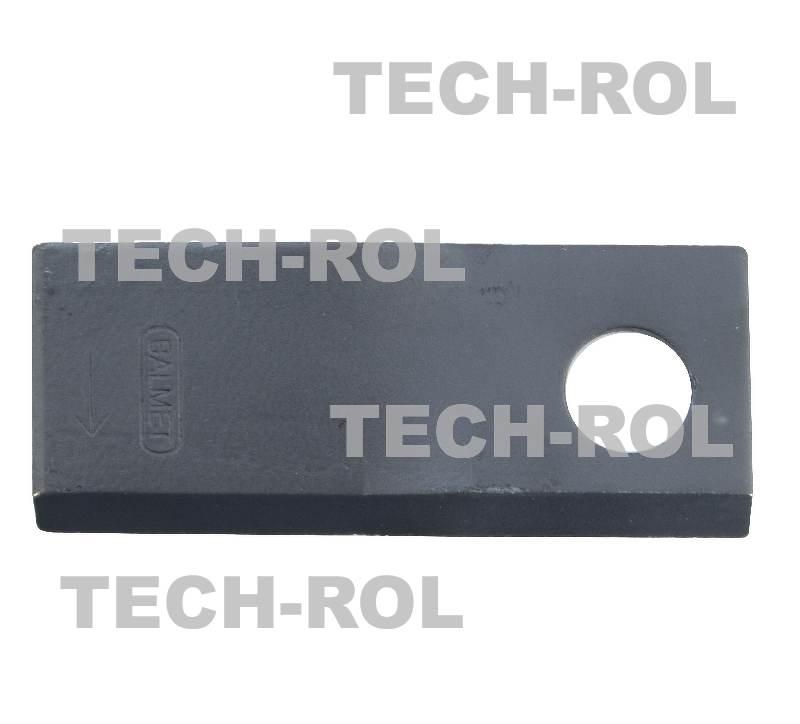 Nożyk pojedynczy skośny 120/49mm lewy otwór fi-21 mm Kosiarka PRONAR