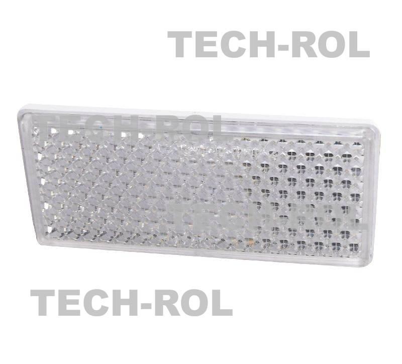 Odblask prostokątny biały przyklejany 150mm/48mm 49P Waś