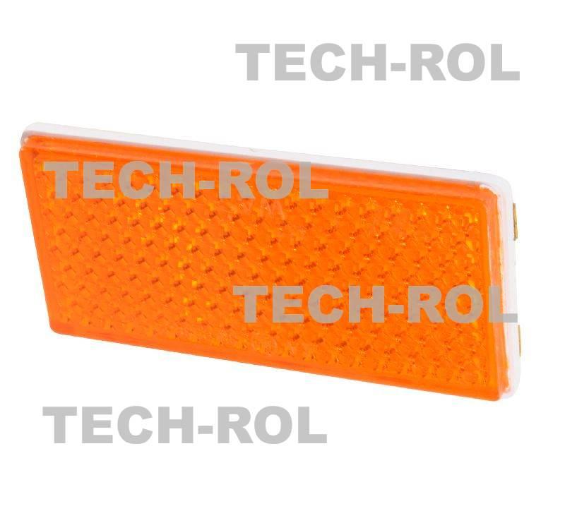 Odblask prostokątny pomarańczowy przyklejany 150mm/48mm 50P Waś