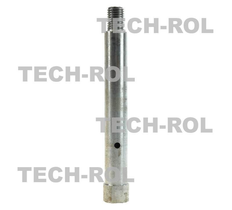 Oś koła kultywatora Q-26 mm długość 220 mm z kołnierzem 1 x gwint M20