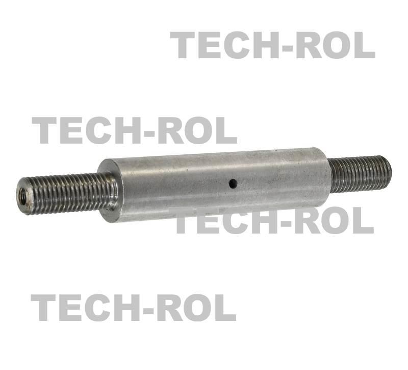 Oś koła kultywatora Q-27 mm długość 180 mm 2 x gwint M16 mocowanie
