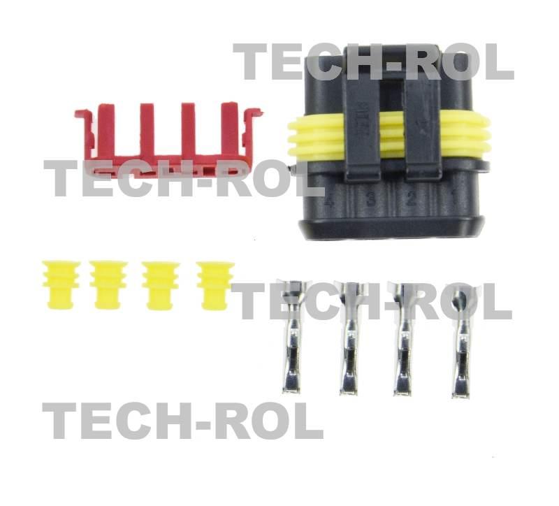 Przeciwzłącze elektryczne lampy 4-pinowe typ SuperSeal A.07133.02 Wesem