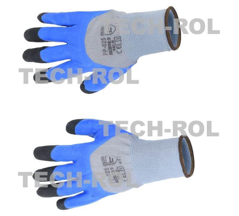 Rękawice z pianki nitrylowej Blue Fix wzmacniane lateksem rozmiar 9 12szt