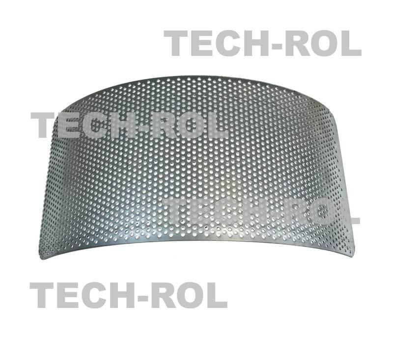 Sito oczkowe fi-2,5 mm 300x135x1,5 mm pasuje do: Rozdrabniacz bijakowy BĄK