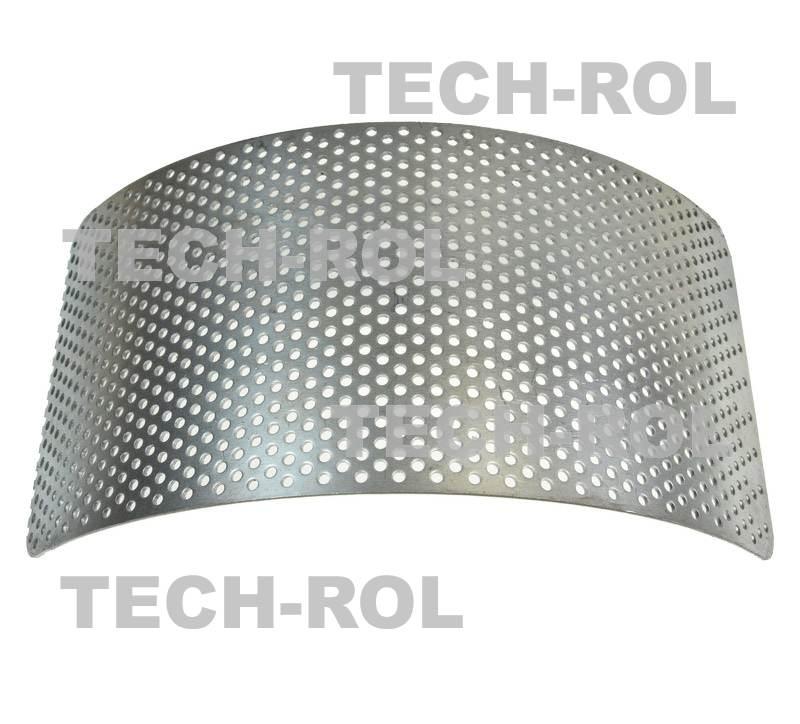 Sito oczkowe fi-3,5 mm 300x135x1,8 mm pasuje do: Rozdrabniacz bijakowy BĄK