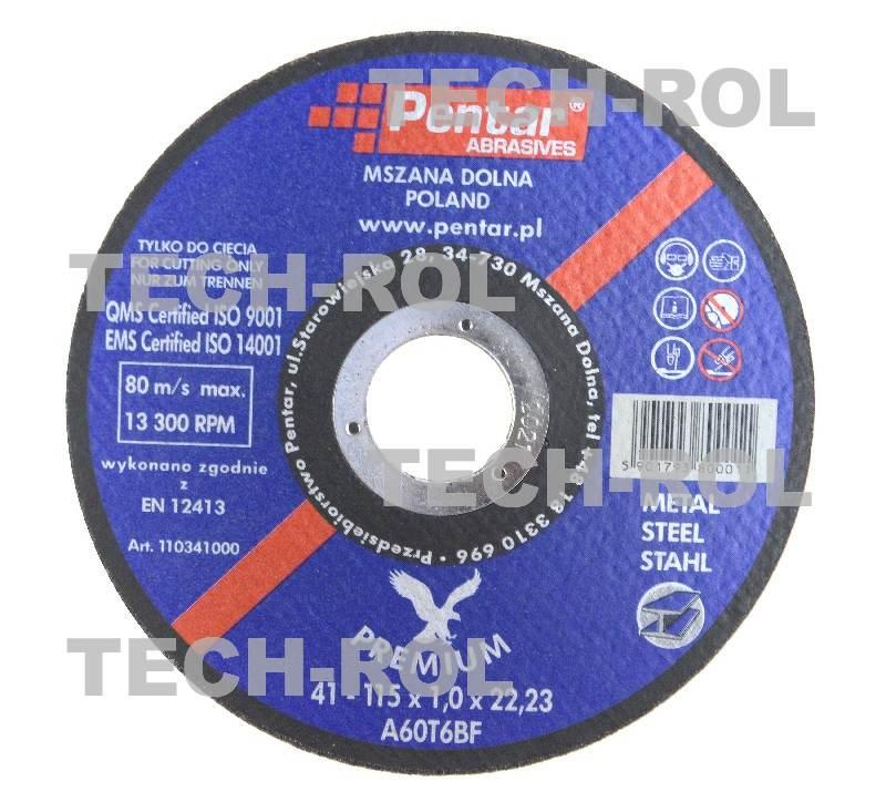 Tarcza do cięcia metalu przeznaczona do szlifierek kątowych 115x1x22