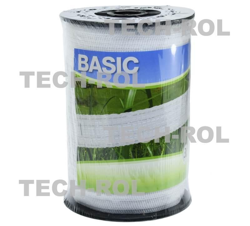 Taśma biała Basic szerokość 20mm długość 200 metrów do ogrodzenia