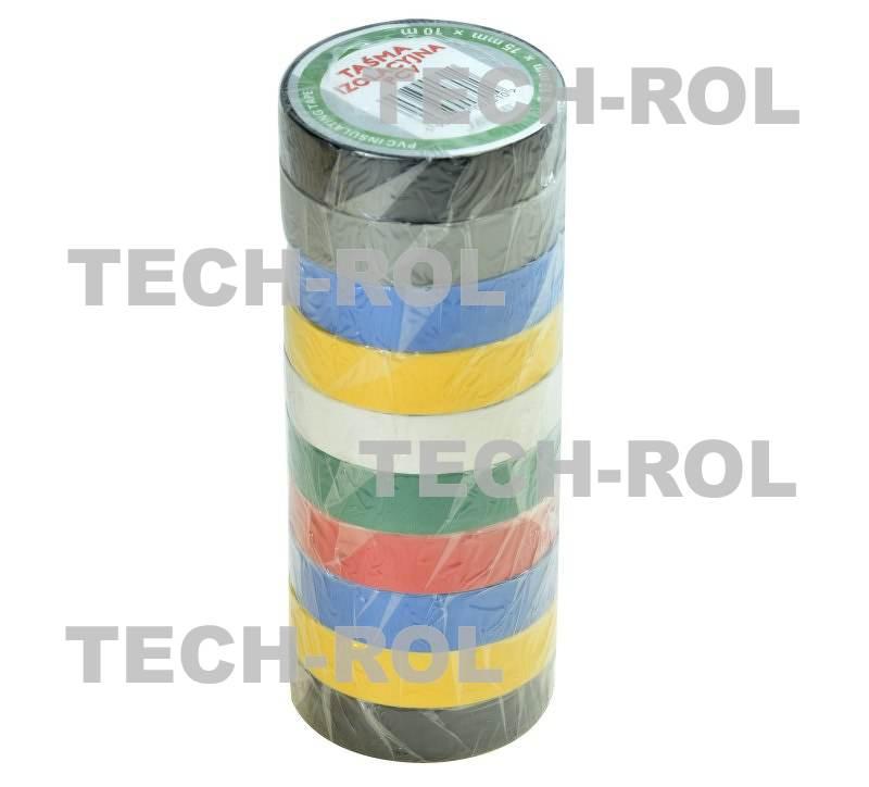 Taśma izolacyjna PCV 15mm/10m opakowanie 10 sztuk 7 kolorów Produkt