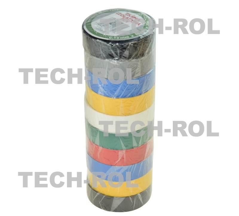 Taśma izolacyjna PCV 19mm/20m opakowanie 10 sztuk 7 kolorów Produkt