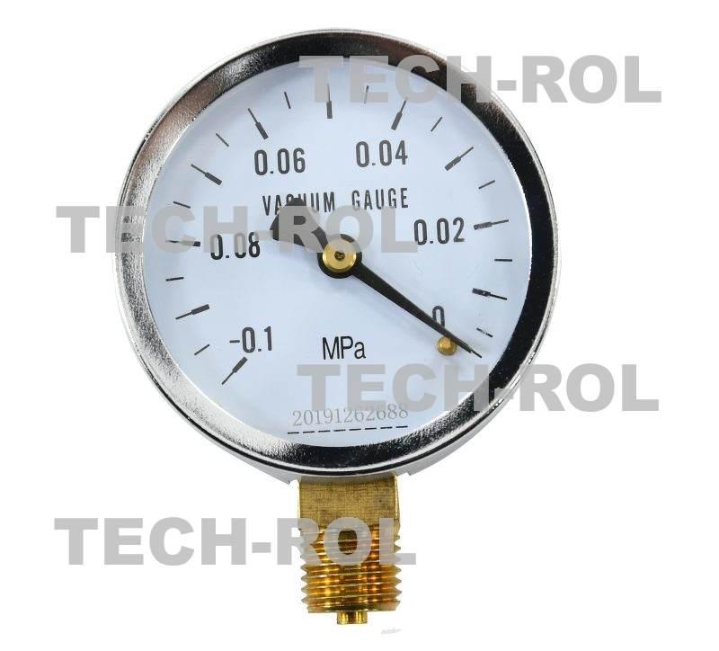 Wakuometr zakres od 1 bar 0 bar średnica 63 mm mocowanie dolne gwint