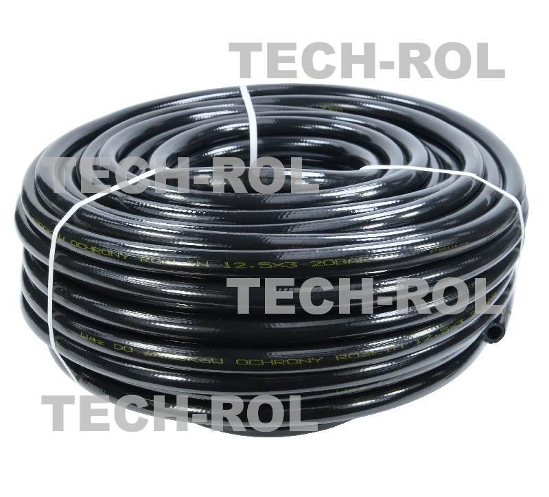 Wąż techniczny czarny fi-12,5x3mm 20 bar opakowanie 50 metrów do