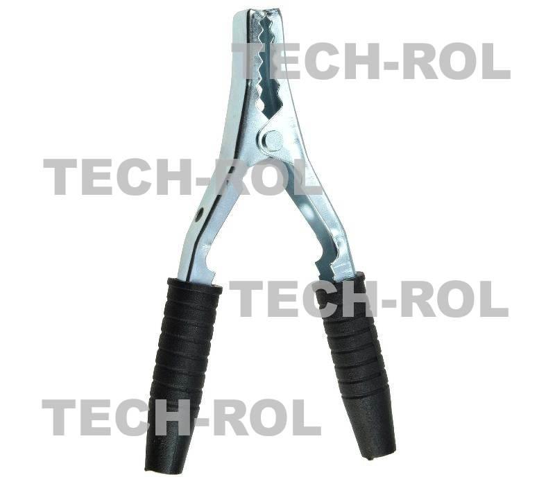 Zacisk szczękowy 150 mm czarny krokodylek żabka [-] do przewodów