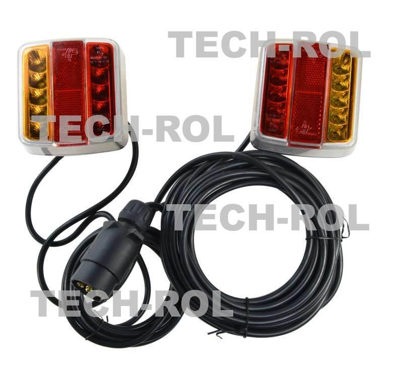 Zestaw lamp tylnych diodowych na magnes 2 x 10 led 12V 24V kierunkowskaz