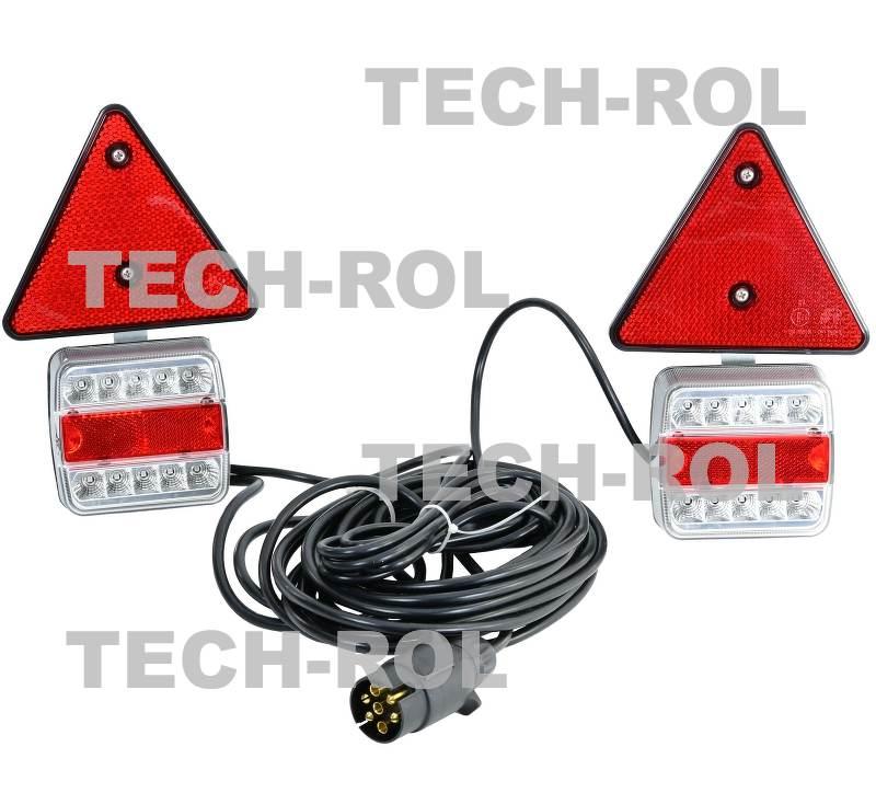 Zestaw lamp tylnych diodowych na magnes 2 x 10 led 12V 24V kierunkowskaz