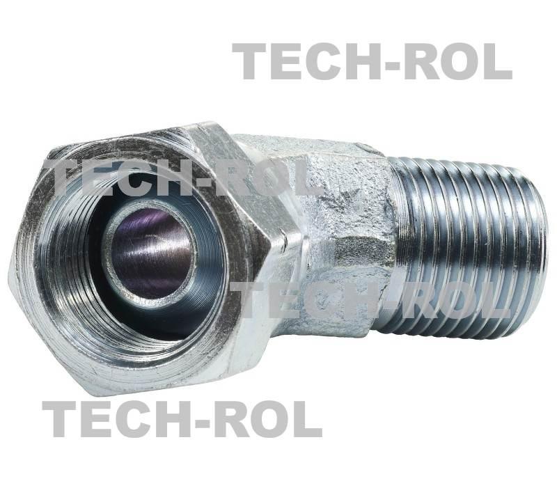 Złącze hydrauliczne kątowe 45 gwint calowy 3/8 cala x 3/8 cala BSP