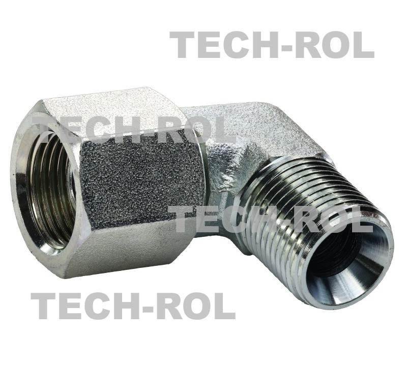 Złącze hydrauliczne kątowe 90 gwint calowy 3/8 cala x 3/8 cala BSP