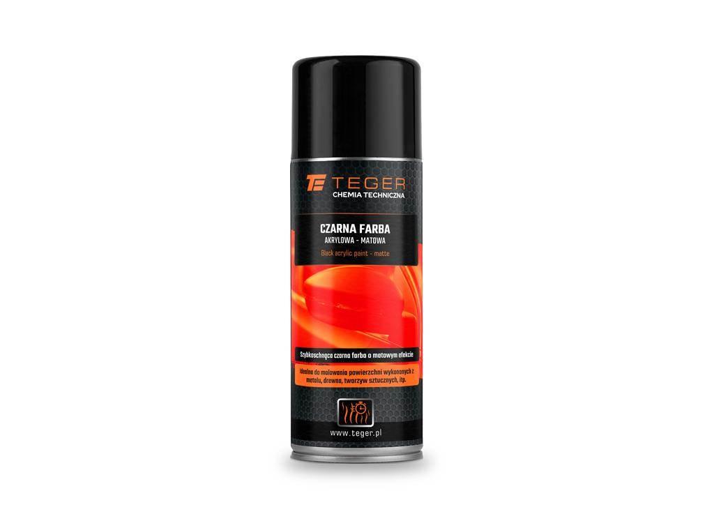 Czarna farba akrylowa matowa 400ml teger