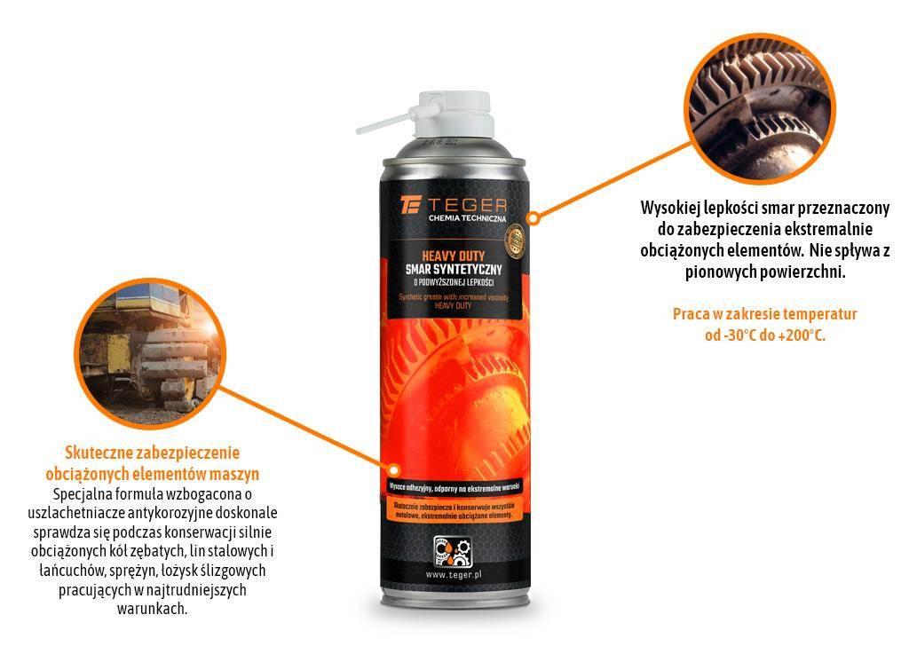 Smar syntetyczny o podwyższonej lepkości heavy duty 30 °c do 200 °c 500ml t - zdjęcie 2