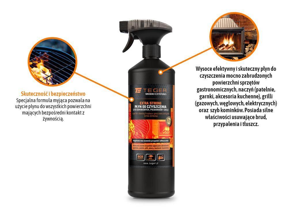 Płyn do czyszczenia szyb kominkowych piekarników i grili extra strong 1l - - zdjęcie 2