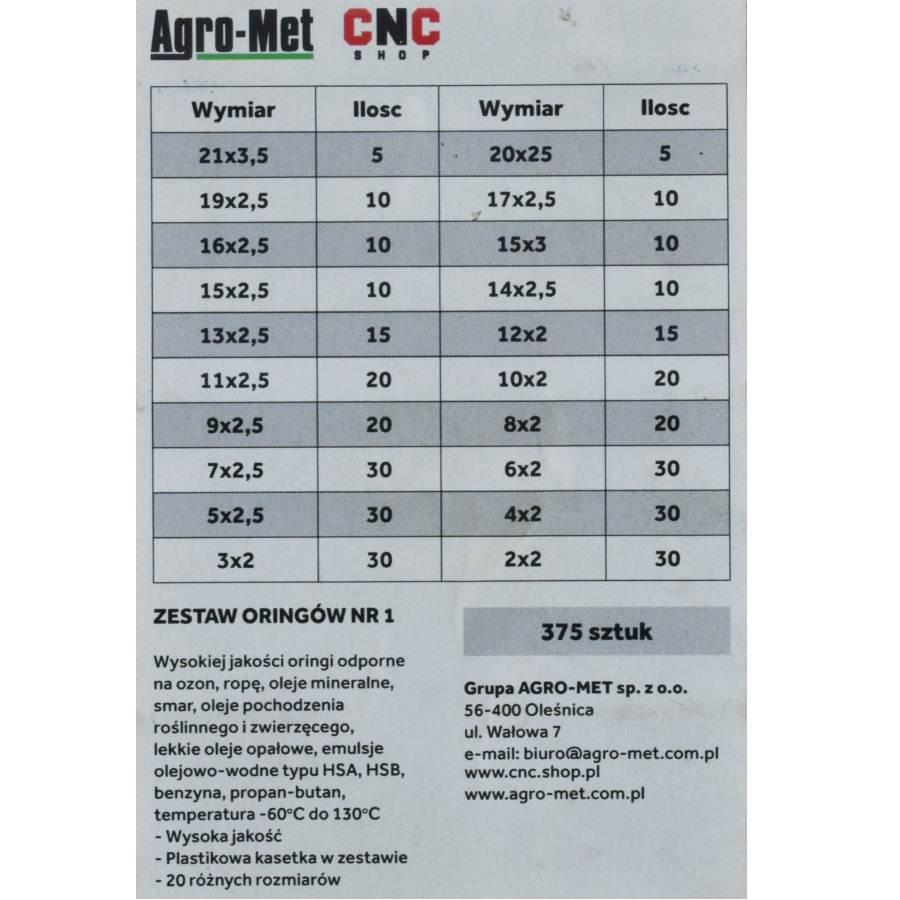 Zestaw Oringów 375szt | NR-1 - zdjęcie 3