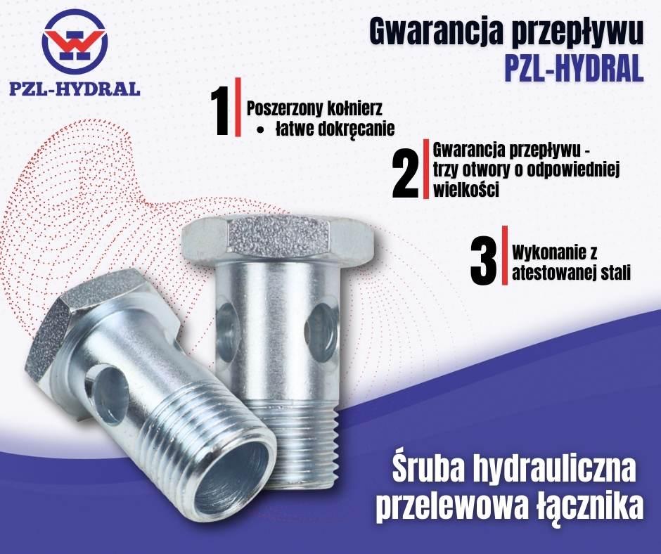 Śruba Hydrauliczna Oczkowa Przelewowa Łącznika M18x1,5x41,5/48 2szt - zdjęcie 2