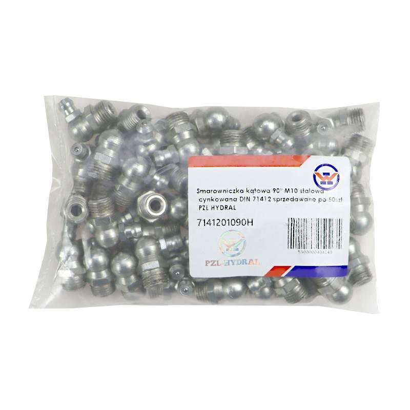 Smarowniczka Kątowa 90° M10 Stalowa Cynkowana Din 71412 Pzl Hydral 50szt - zdjęcie 2