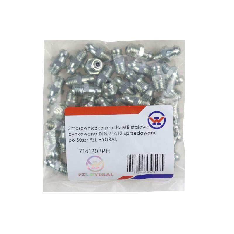 Smarowniczka Prosta M8 Stalowa Cynkowana Din 71412 Pzl Hydral 50szt - zdjęcie 2