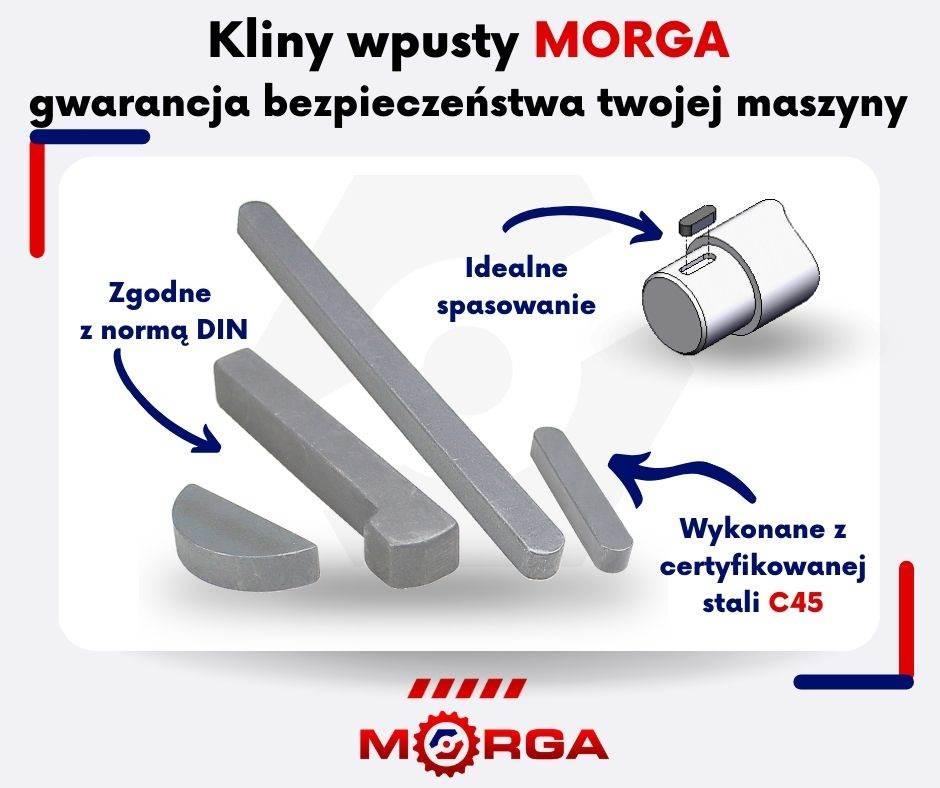 Klin Noskowy 8x7x56 Din 6885 Stal C45 Morga 5szt - zdjęcie 2