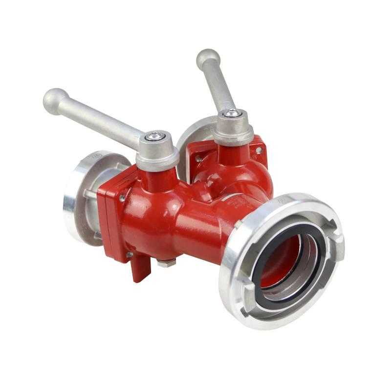 Rozdzielacz Kulowy Węży Strażackich 75-52/52mm Pzl Hydral - zdjęcie 2