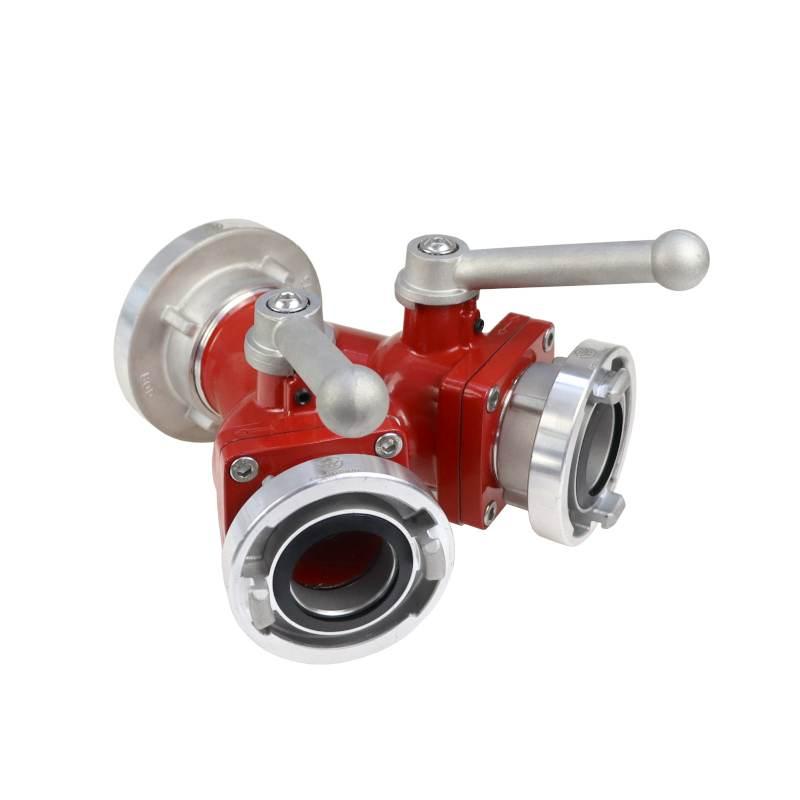 Rozdzielacz Kulowy Węży Strażackich 75-52/52mm Pzl Hydral - zdjęcie 3