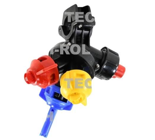 Głowica potrójna obrotowa kołpak ARAG na rurkę fi-22 mm wejście w