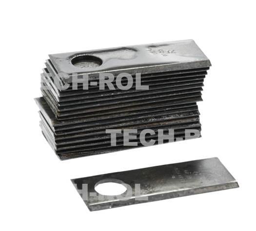 Komplet nożyków 94x40x3 mm 18 sztuk średnica otworu 19 mm nożyki proste