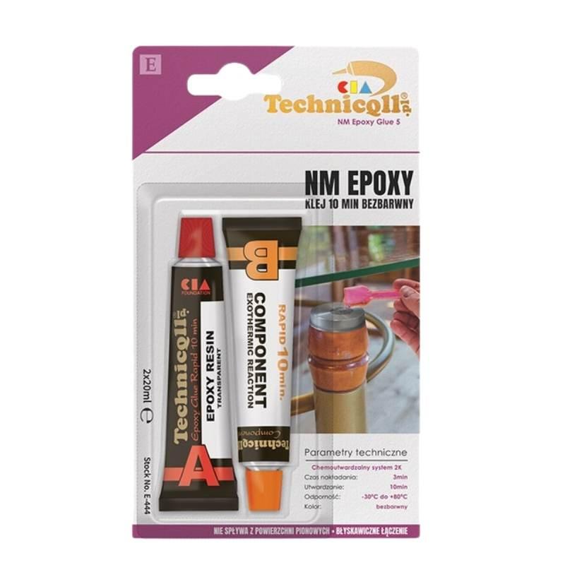 Klej Epoksydowy Bezbarwny Dwuskładnikowy 2x12ml 10min Uniwersalny E-444