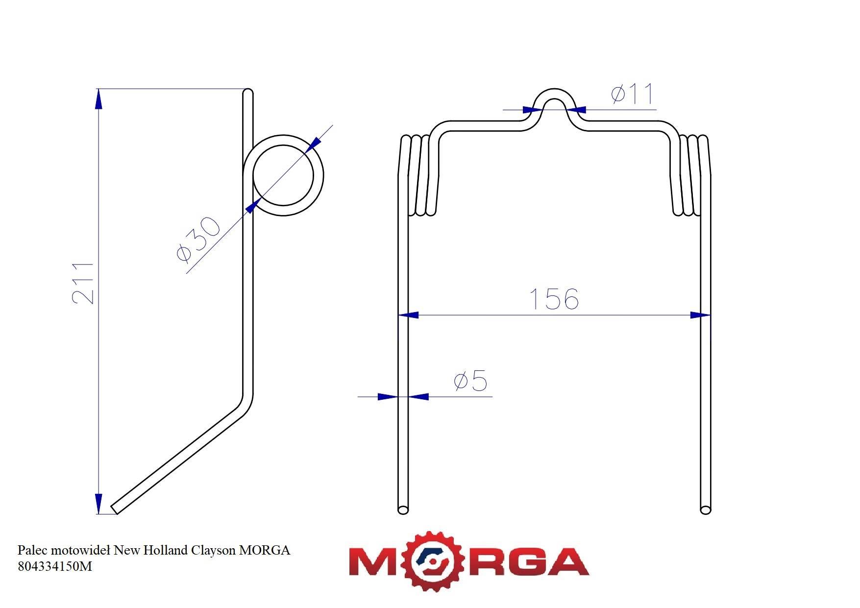 Palec Motowideł New Holland Clayson 804334150 Malowane Proszkowo Morga - zdjęcie 5