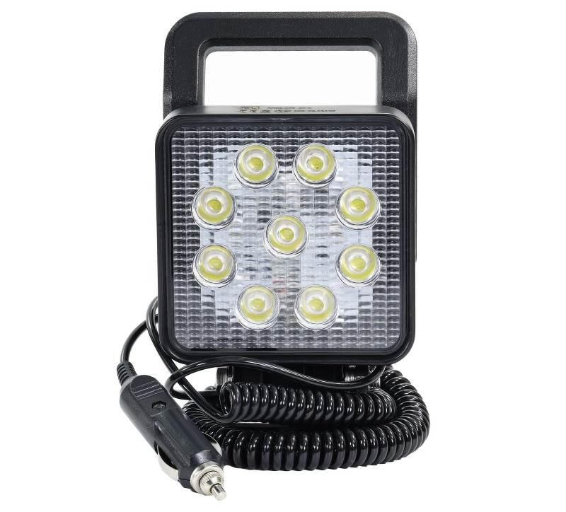 Lampa robocza diodowa kwadratowa z włącznikiem i rączką 9 LED x 3W