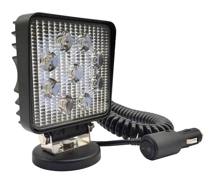 Lampa robocza diodowa kwadratowa z włącznikiem 9 led x 3W 10V 30V