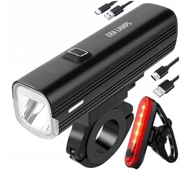 Lampka rowerowa ledowa światło przód i tył 1000lm AK22-209 ERA Lamps