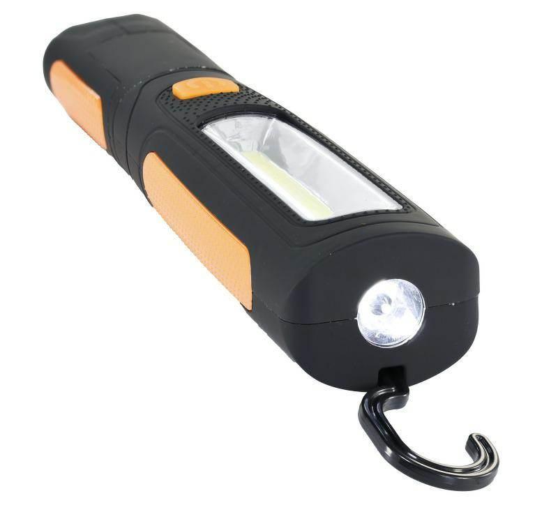Latarka warsztatowa LED 360 stopni z hakiem i magnesem ładowana przez USB