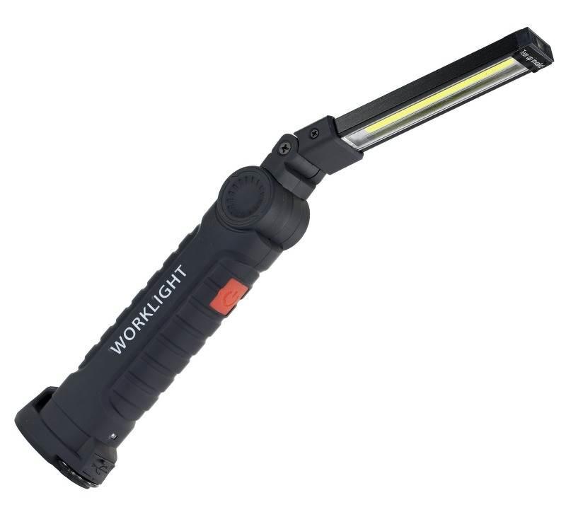 Latarka warsztatowa LED 360 stopni z hakiem i magnesem ładowana przez USB