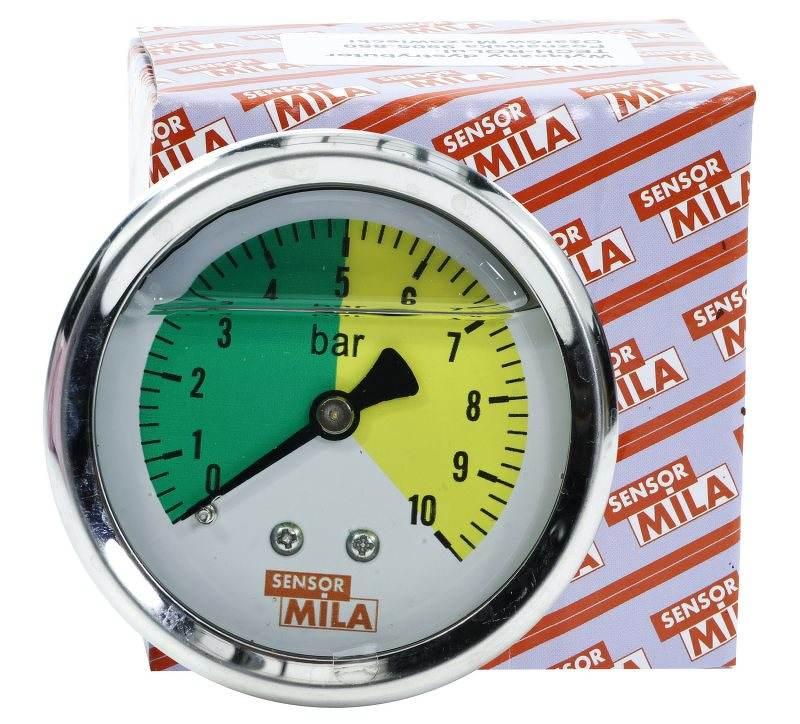 Manometr glicerynowy 0-10 bar fi-63 mm mocowanie tylne gwint M12x1,5 Sensor