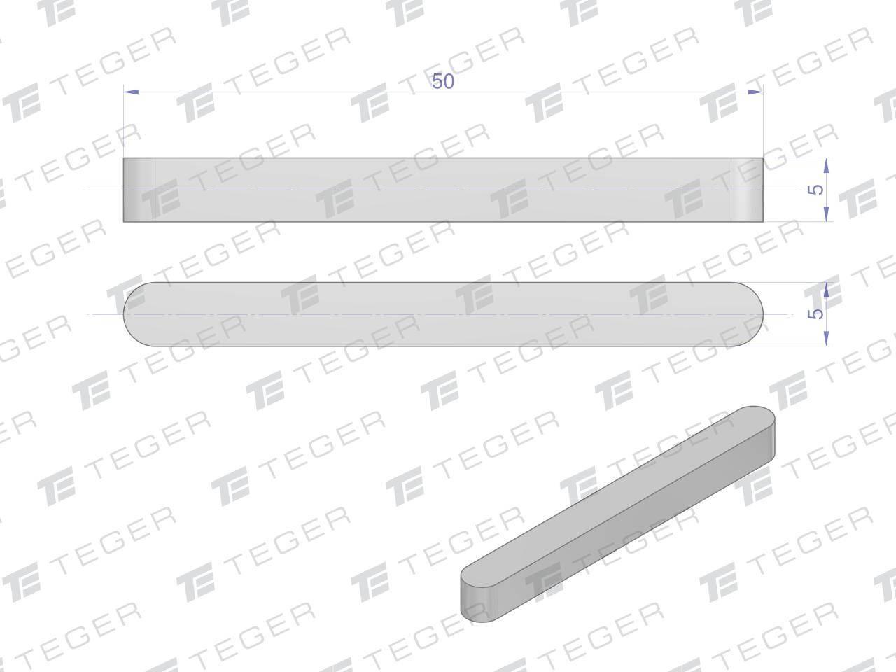 Wpust pryzmatyczny 5x5x50 TEGER 10szt | T-WPP-5X5X50 - zdjęcie 2