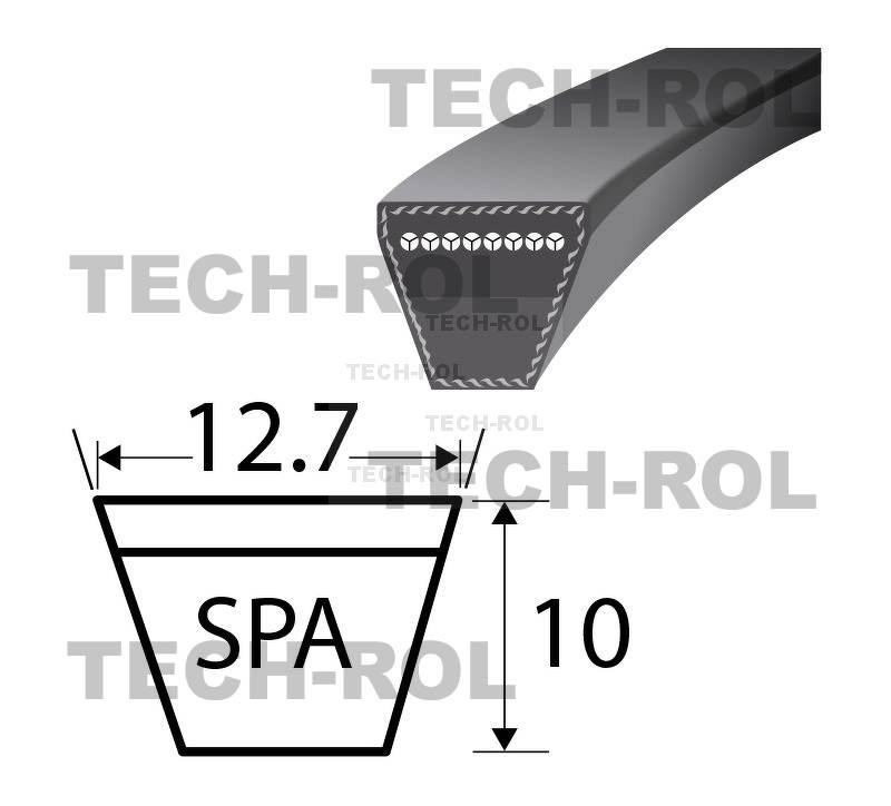 Pasek klinowy zielony SPA-1357 pasuje do MF-4 SPA-1357 Stomil Sanok ziel