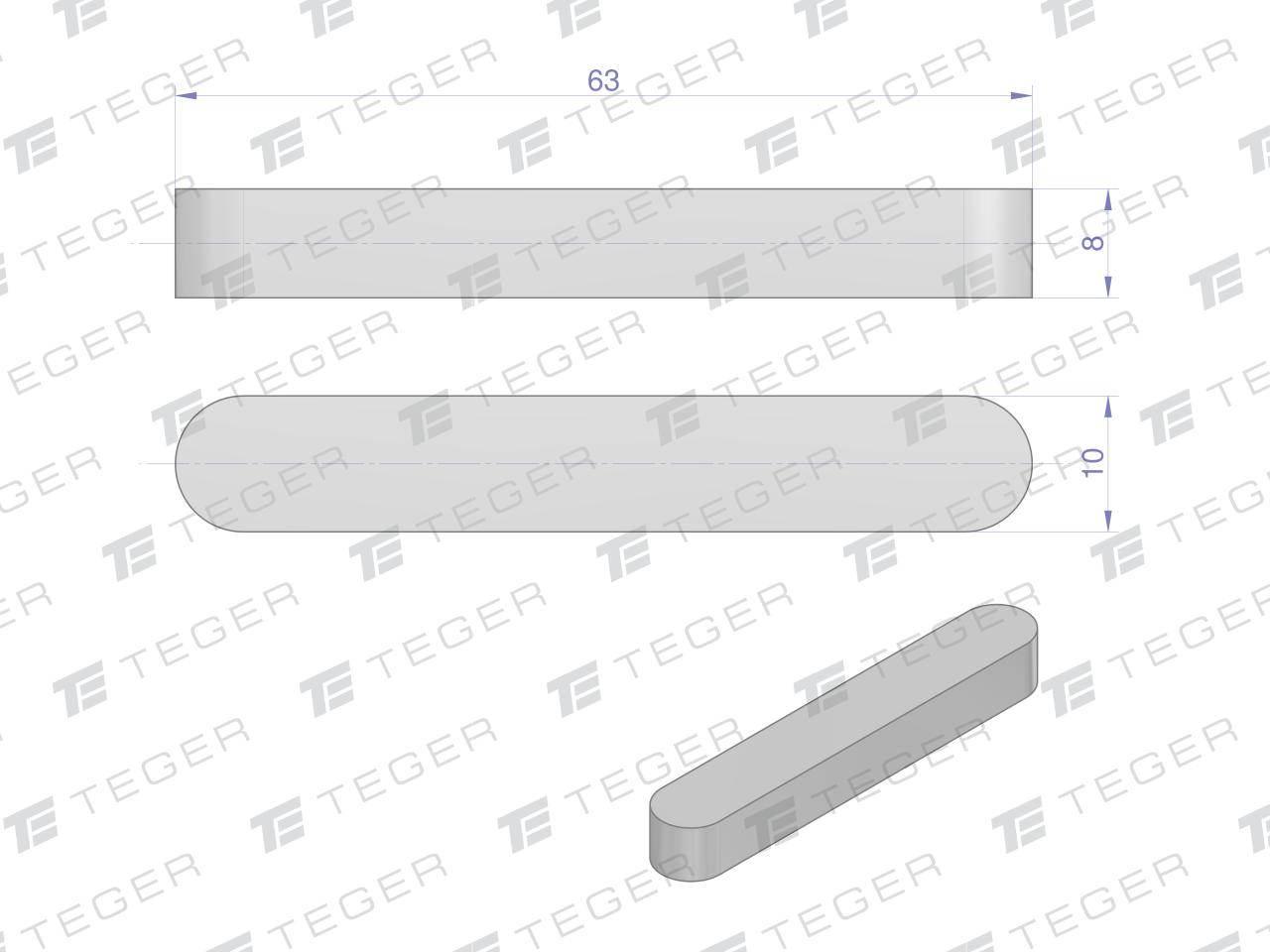 Wpust pryzmatyczny 10x8x63 TEGER 10szt | T-WPP-10X8X63 - zdjęcie 2
