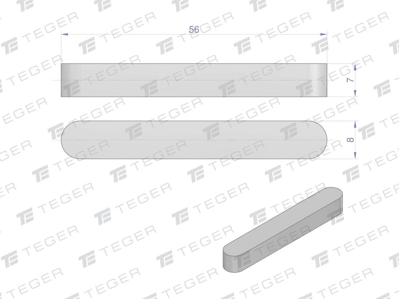 Wpust pryzmatyczny 8x7x56 TEGER 10szt | T-WPP-8X7X56 - zdjęcie 2