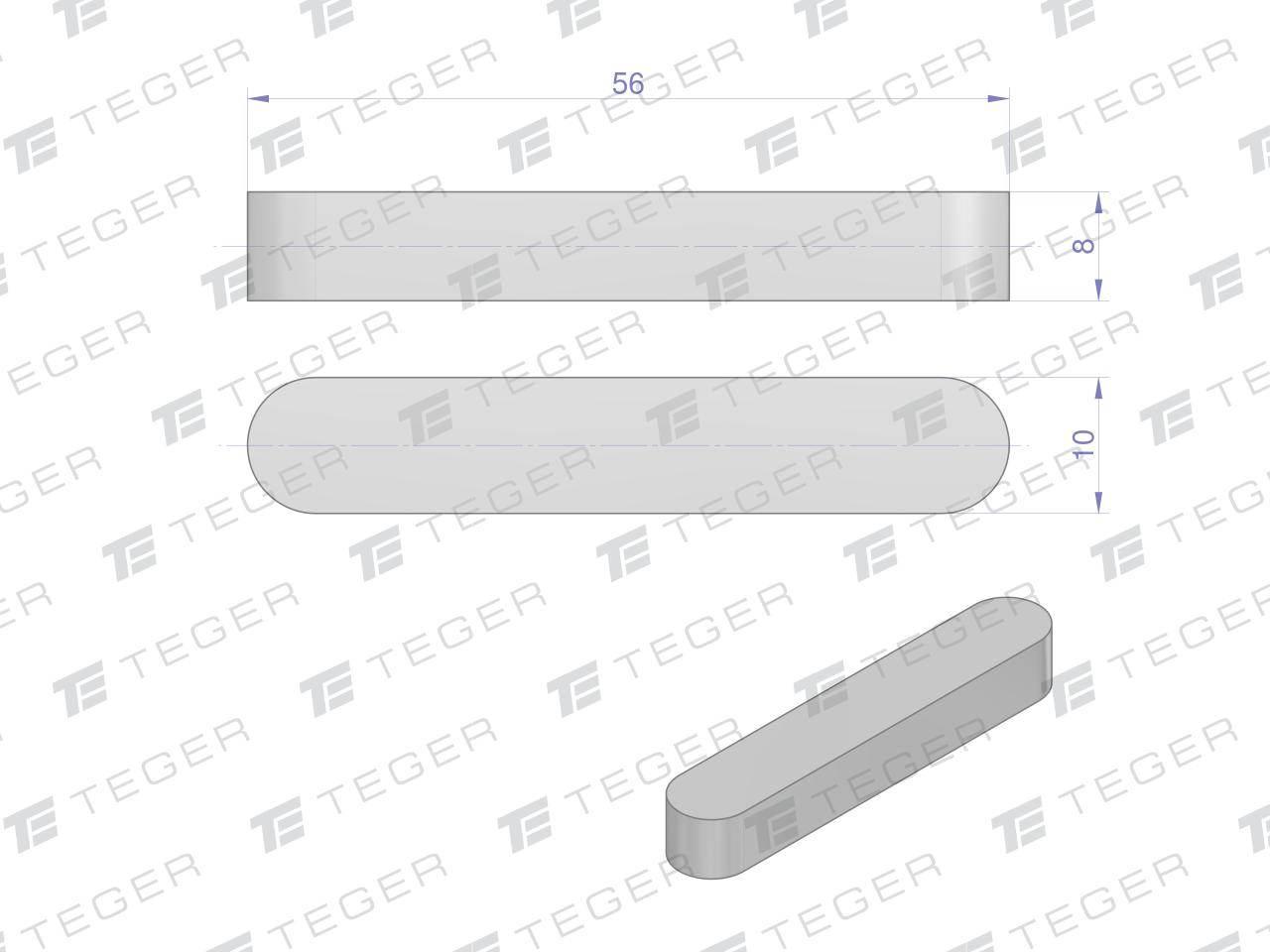 Wpust pryzmatyczny 10x8x56 TEGER 10szt | T-WPP-10X8X56 - zdjęcie 2