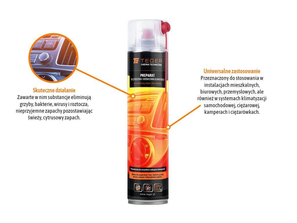 Preparat do czyszczenia i odświeżania klimatyzacji 600 ml Teger - zdjęcie 2