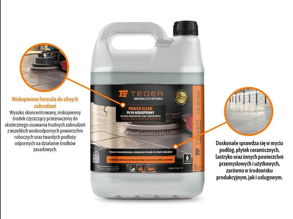 Płyn niskopienny do mycia powierzchni silnie zabrudzonych POWER CLEANING 5 - zdjęcie 2