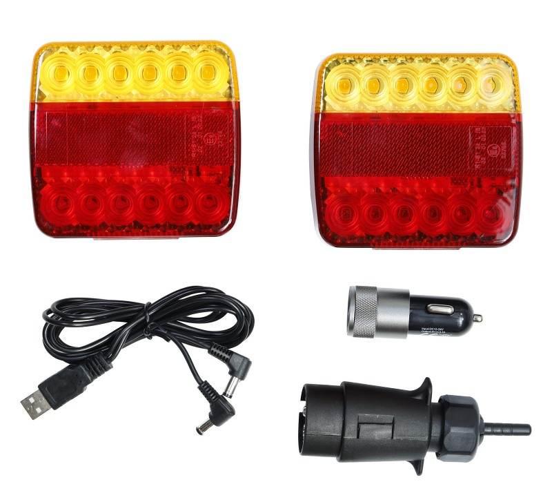 Zestaw lamp tylnych diodowych na magnes bezprzewodowe kierunkowskaz pozycja